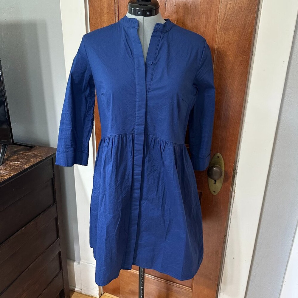 Tuckernuck Royal Blue Cotton Mini Shirt Dress